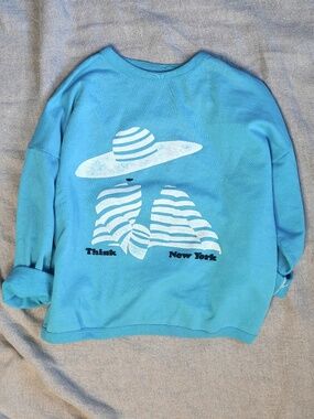 Vintage 'Think New York' Sweatshirt - Turquoise